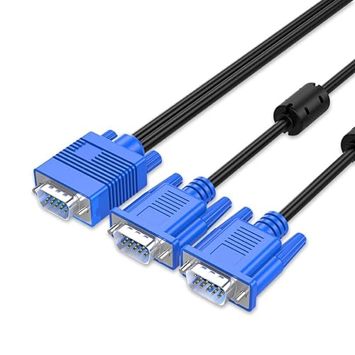 IT OSAYDE 9.8ft VGA SVGA HD Cable Male-to-Male Video Cable One-to-Two Split Screen Supports 1080P Full HD, Suitable for Projectors, HDTVs, Monitors
