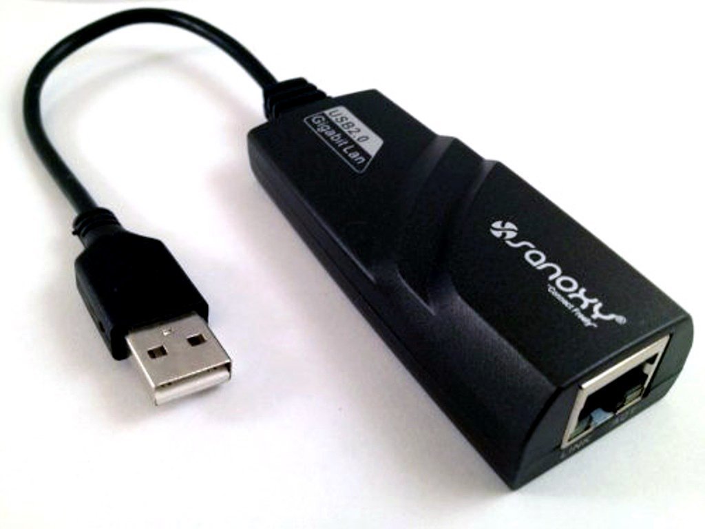 SANOXY SANOXY_USB2-GigE USB to Ethernet Gigabit Adapter, Black