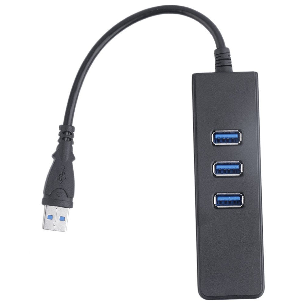 3-Ports USB 3.0 External Hub with 1 RJ45 Gigabit Ethernet Lan Wired Adapter