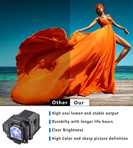 LBTbate Suitable for ELPLP96 Replacement Projector Bulb for Epson Powerlite Home Cinema 2150 1060 660 760hd 2100 X39 W39 S39 109W VS250 VS350 VS355