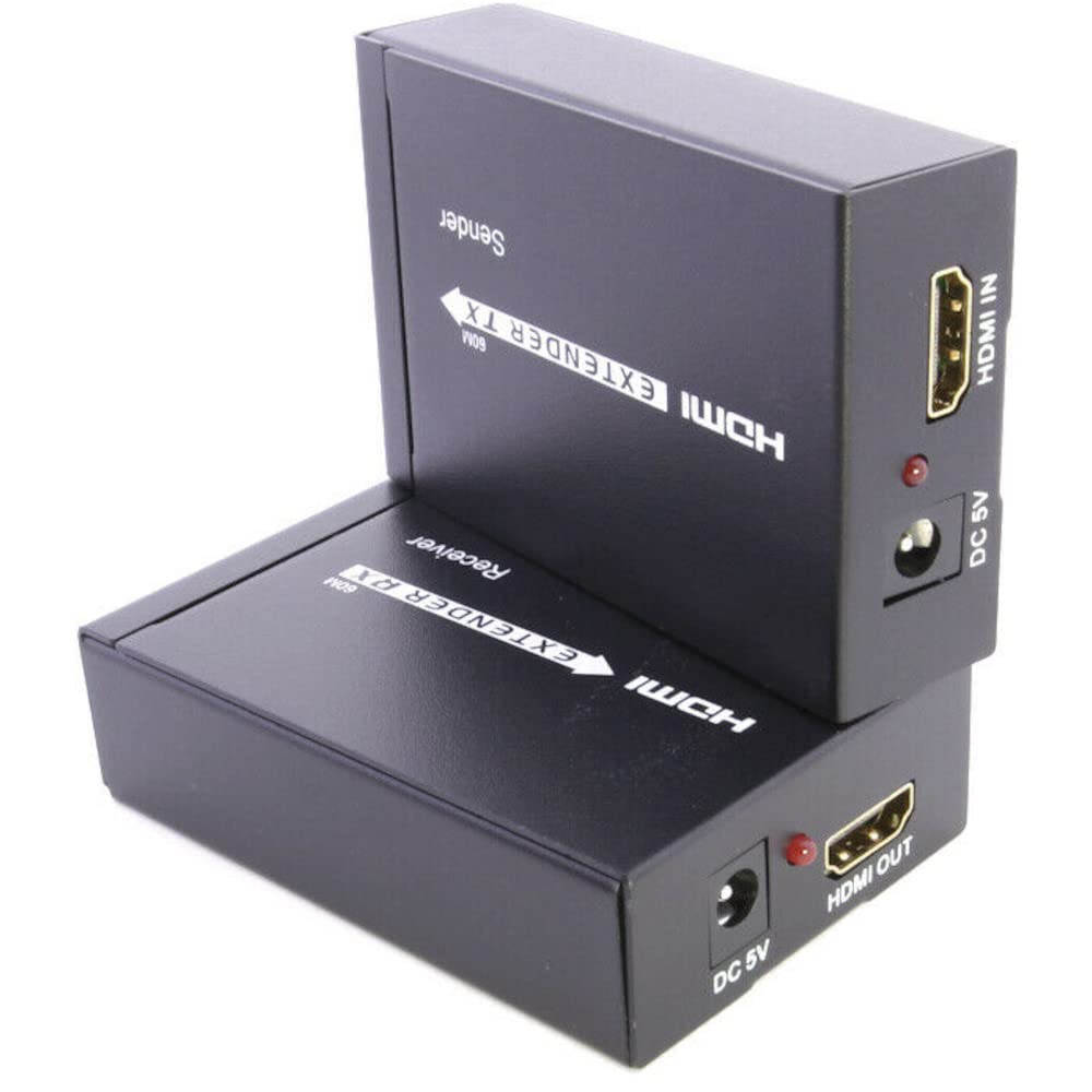JacobsParts HDMI Extender up to 200ft Over Cat5 Cat6 Ethernet Network LAN Cable 60m 1080P