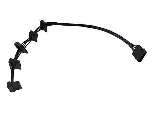 AYA 16-Inch 4-Pin IDE Molex to 5 SATA Power Cable 18AWG