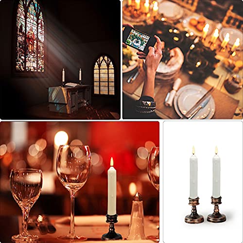 LONGSUOCHUANG Set of 24 Yellow Mini Battery Operated LED Taper Candles, Flameless Taper Candles for Wedding Decorations,Christmas, Thanksgiving