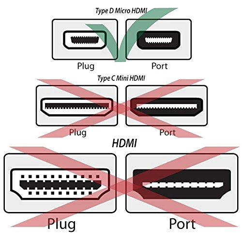 Mizar Gold Plated High Speed Micro HDMI Male to High Speed Standard HDMI Male Cable for Verizon LG Revolution (6 feet)