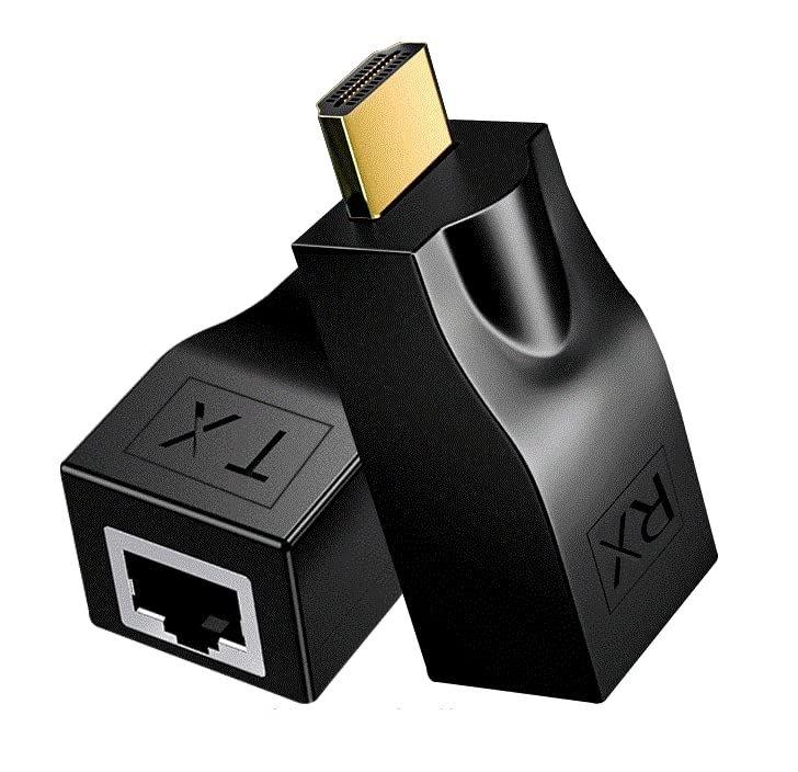 MVBOONE HDMI Extender Adapter Over Cat5e/6 (1pair), HDMI Repeater to RJ45 Ethernet Network Converter, 4k HD 1080p UP to 30m/98ft, for HDTV, Set-top