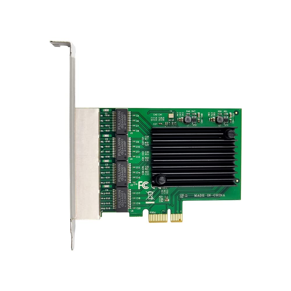 X-MEDIA XM-NA3840 PCI-E 4-Port Quad 10/100/1000Mbps Gigabit Ethernet PCI Express (PCIe x1) Server Network Adapter Card | Realtek RTL8111F Chipset |