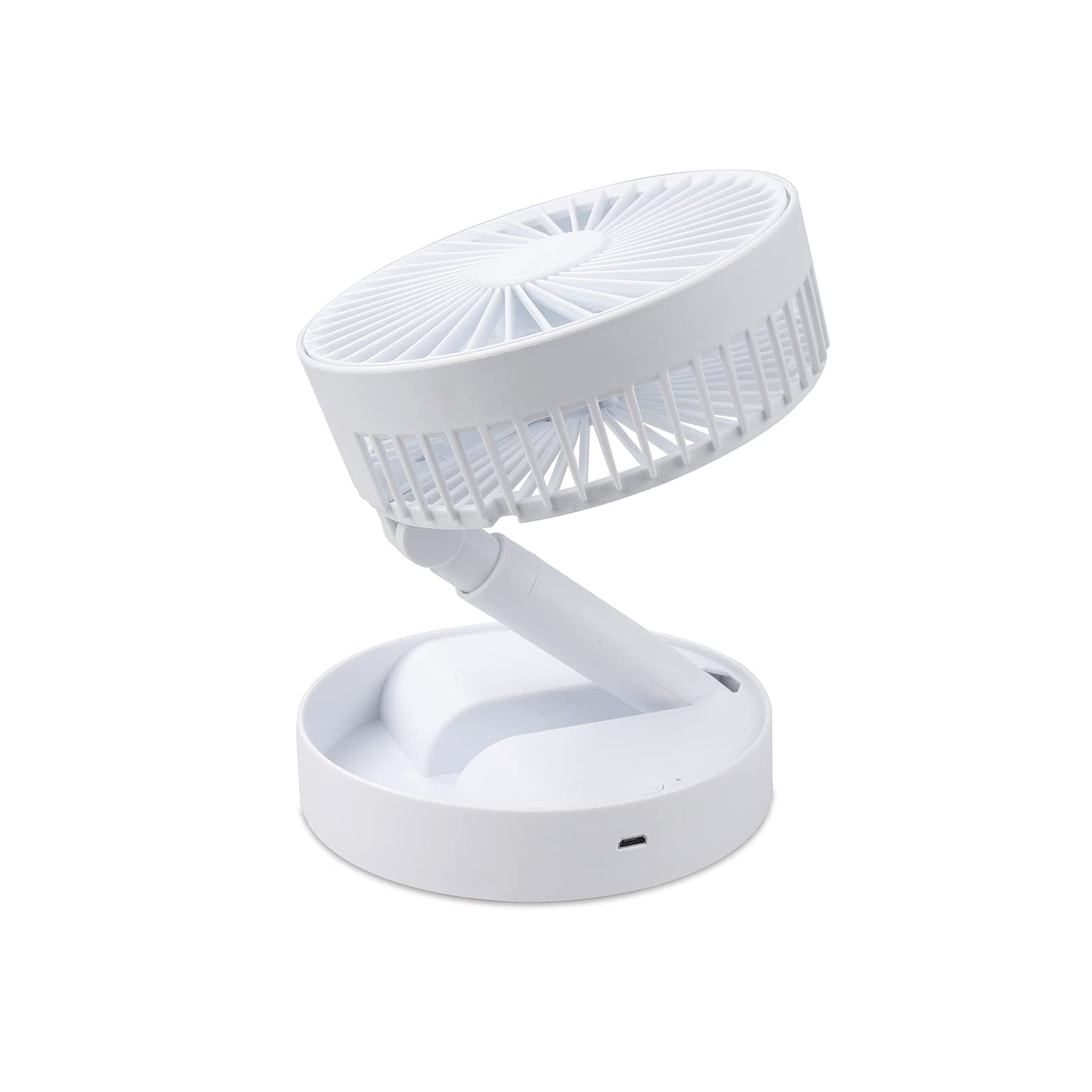 Foldable Portable Fan - Extendable and Adjustable Angle, Low Noise and Lightweight Desk Fan USB and Batt charge