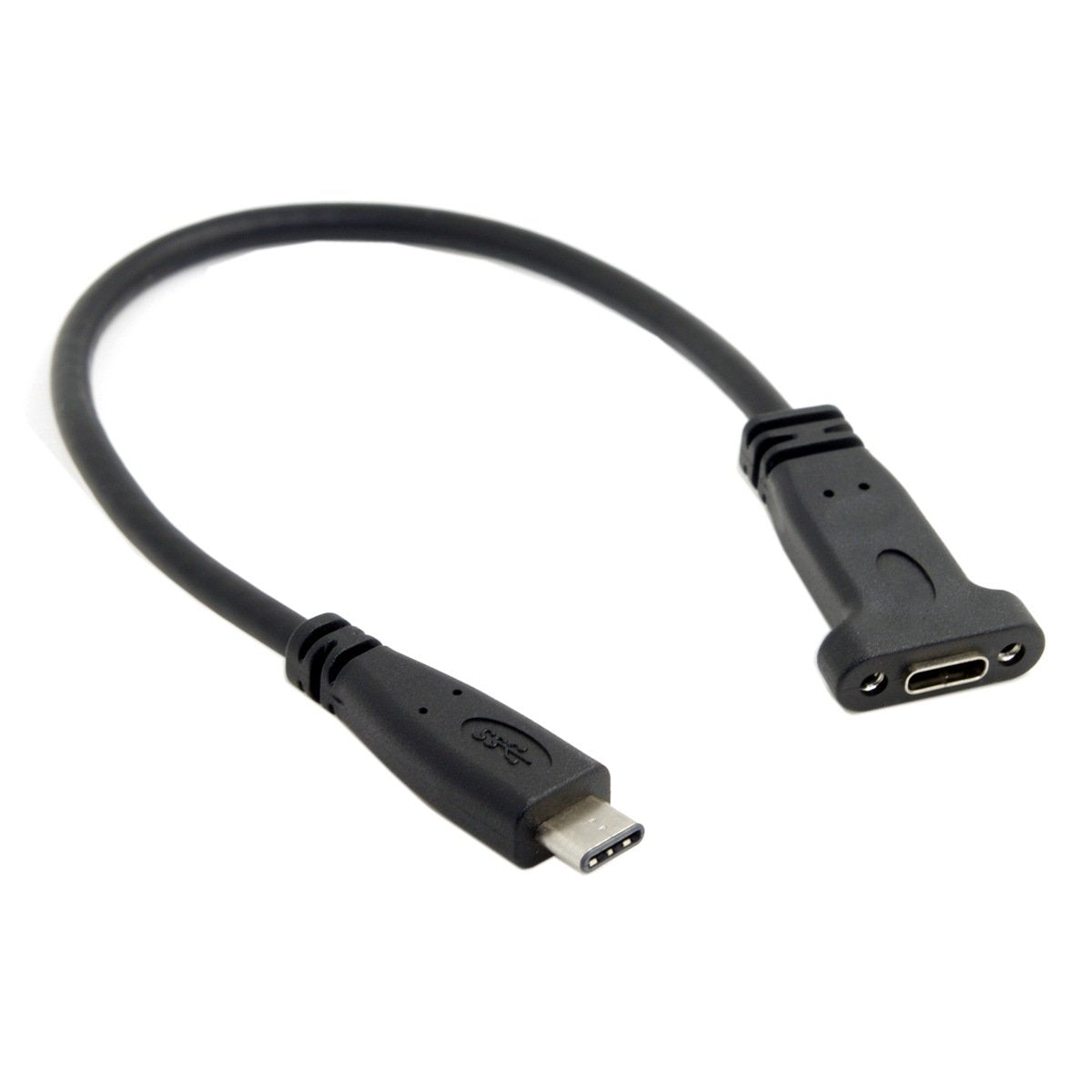 cablecc USB-C USB 3.1 Type C Male to Female Extension Data Cable with Panel Mount Screw Hole
