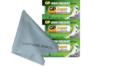 My Battery Supplier Replacement for 3 Pack of GP23AE GP 23A MN21 A23 V23GA VR22 12 Volt Batteries with Cloth