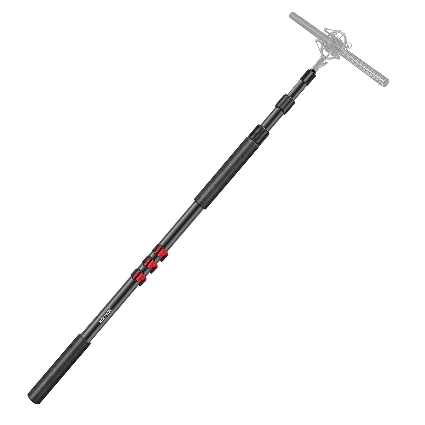 NEEWER NW-7000 Microphone Boom Arm, 3 Section Extendable Handheld Mic Arm with 3/8" & 3/8" to 5/8" Screw Adapter, 3ft to 8ft Adjustable