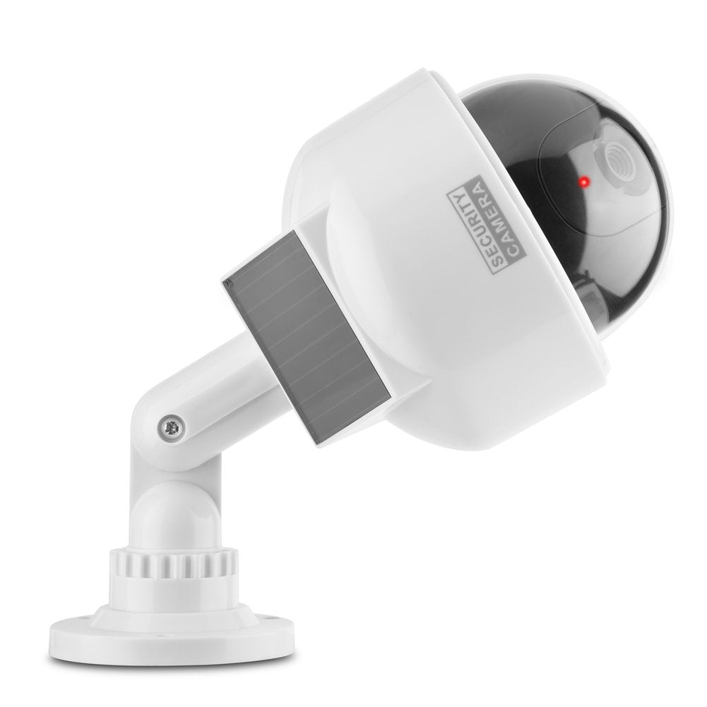 ASHATA Security Camera Dome Dummy Camera Indoor/Outdoor Realistic Solar Camera Flashing LED Light for Home/Warehouse/Shops
