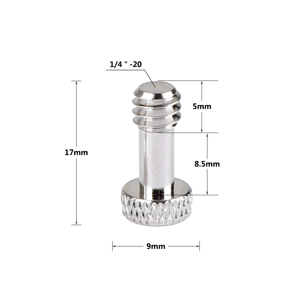 Kayulin Camera Screw with 1/4"-20 & 3/8"-16 for Camera Quick Release Plate(4 Pieces)