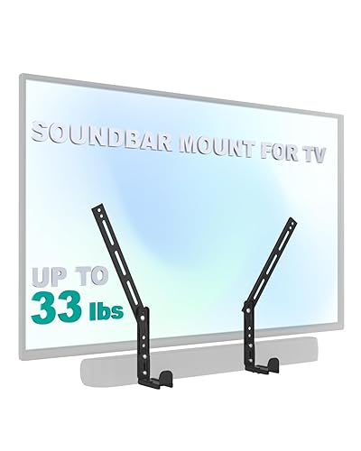 WALI Universal Soundbar Mount for TV, Heavy-Duty Bracket for Mounting Above or Below Screen, Length Up to 16.7",Fits