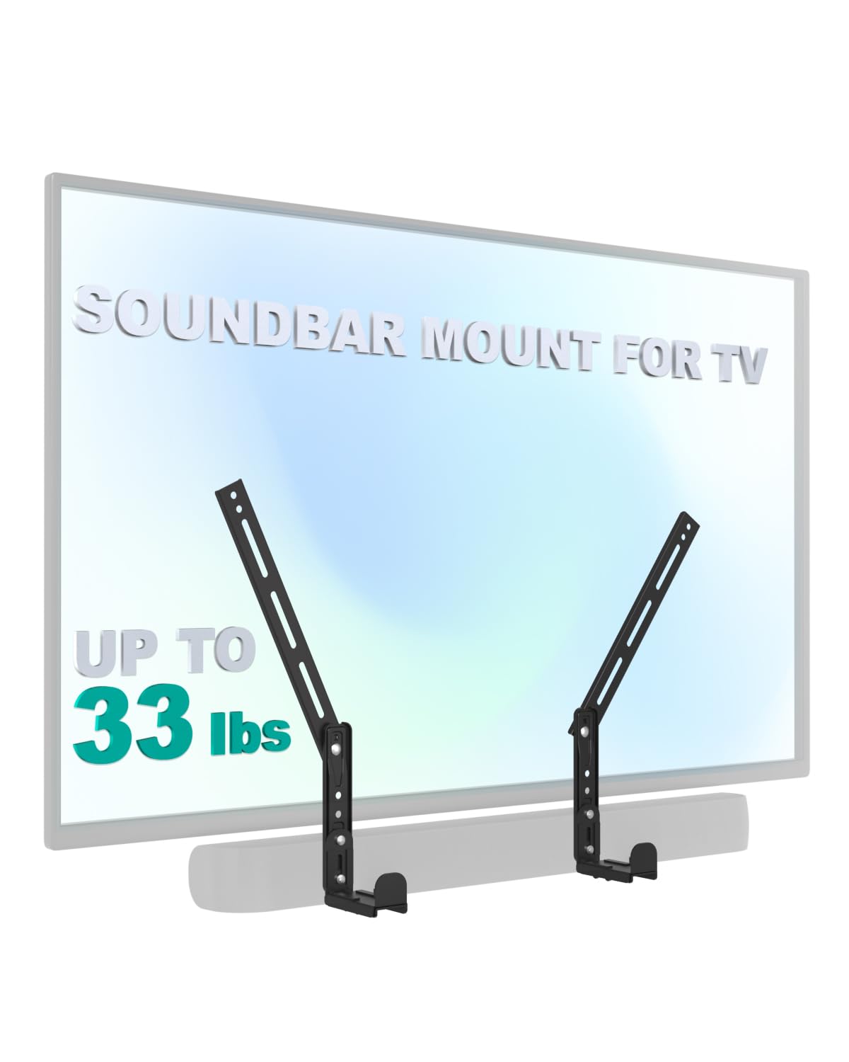 WALI Universal Soundbar Mount for TV, Heavy-Duty Bracket for Mounting Above or Below Screen, Length Up to 16.7",Fits