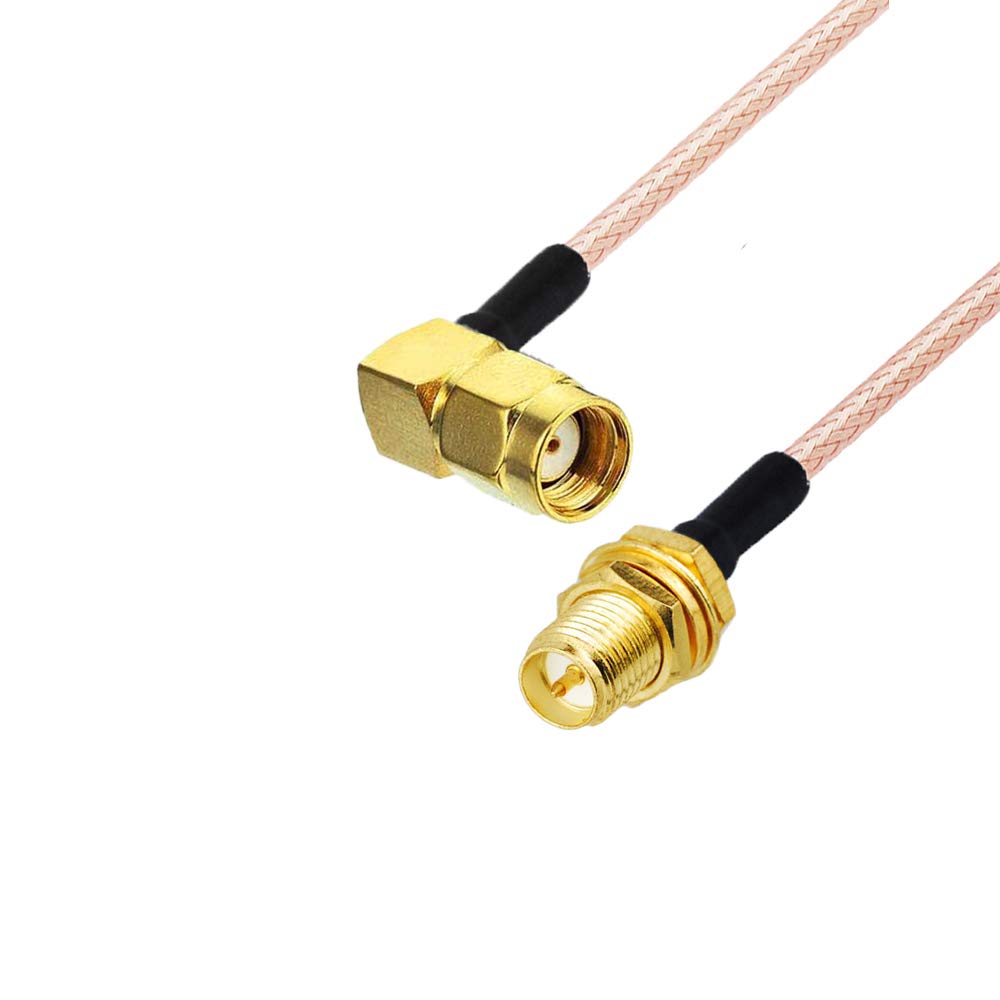 RedYutou RP-SMA Male Right Angle to RP-SMA Female Jack Bulkhead RG316 Cable 12"