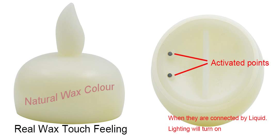 KITOSUN Floating Candles Waterproof Flameless Flickering LED Tea Lights Water Activated Battery Operated Led Candles for Proposal Wedding Bar Party