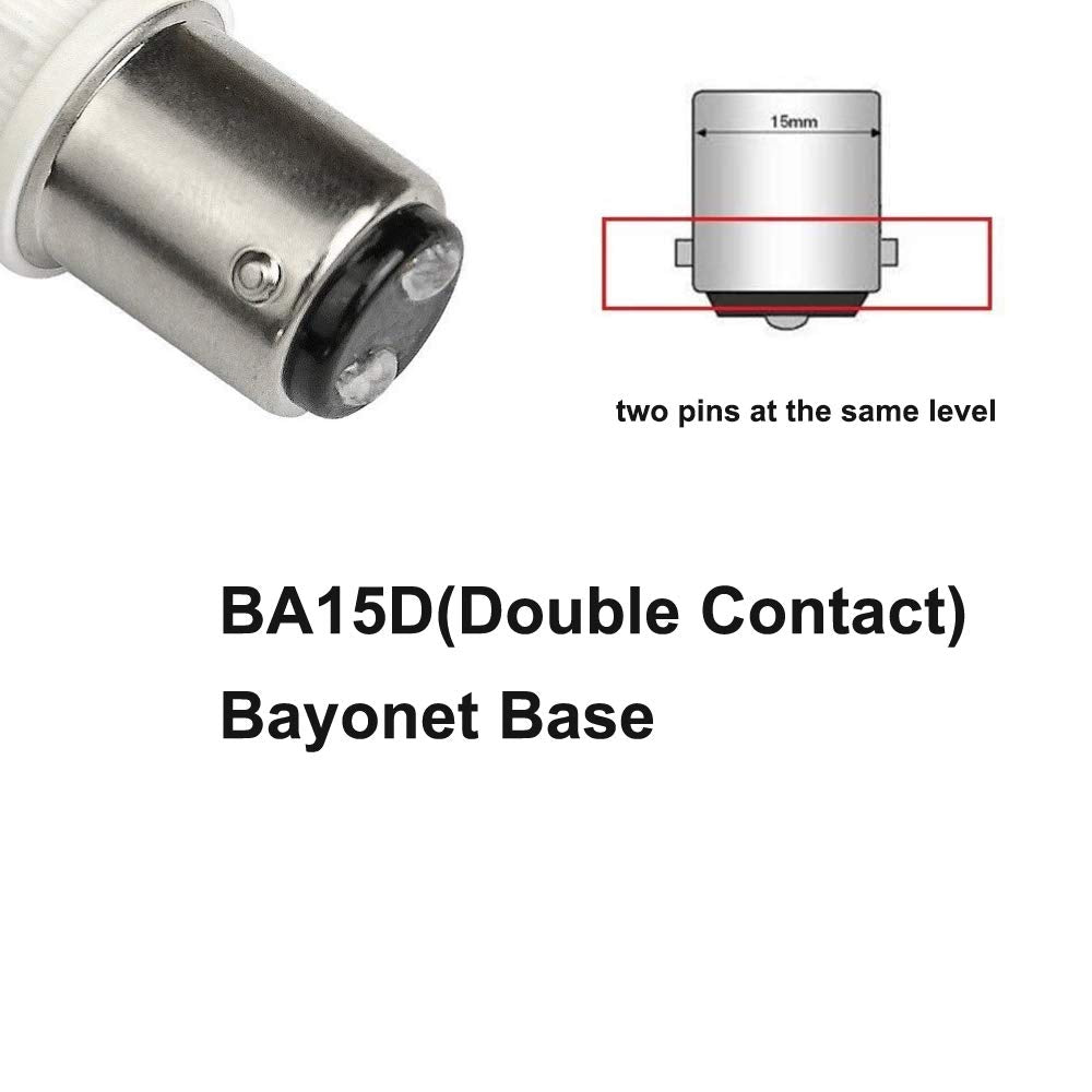 Makergroup 75W T4 JD Type Bulb Replacement, BA15D DC Bayonet Base LED Light Bulbs for Ceiling Fans Pendant Desk Lights, 10W 120V Cool White 6000K