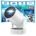 Mini Projector, Projector with Wifi and Bluetooth Built-in Battery 4K Portable Projector for Outdoor Bedroom, Smart Projectors 1080P Compatible