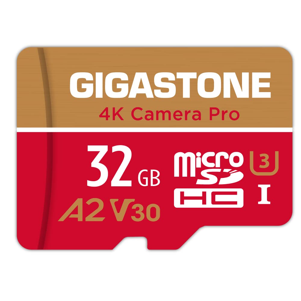 ?5-Years Data Recovery? GIGASTONE 32GB Micro SD Card, 4K Camera Pro, Compatible with GoPro, Wyze, Security Camera, Drone, Dash Cam, R/W up