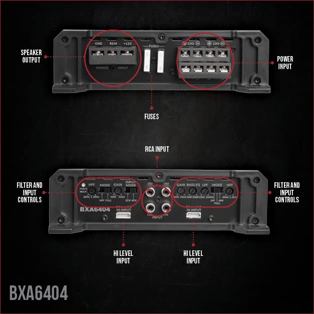 Belva BXA6404 640W Peak BX-Series 2-Ohm Stable Class-A/B 4-Channel