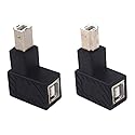Traovien 90 Degree USB B Printer Adapter, 2 Pack USB 2.0 Type-B Male to Female Up and Down Angle Printing and Data Extension Adapter for Printer…