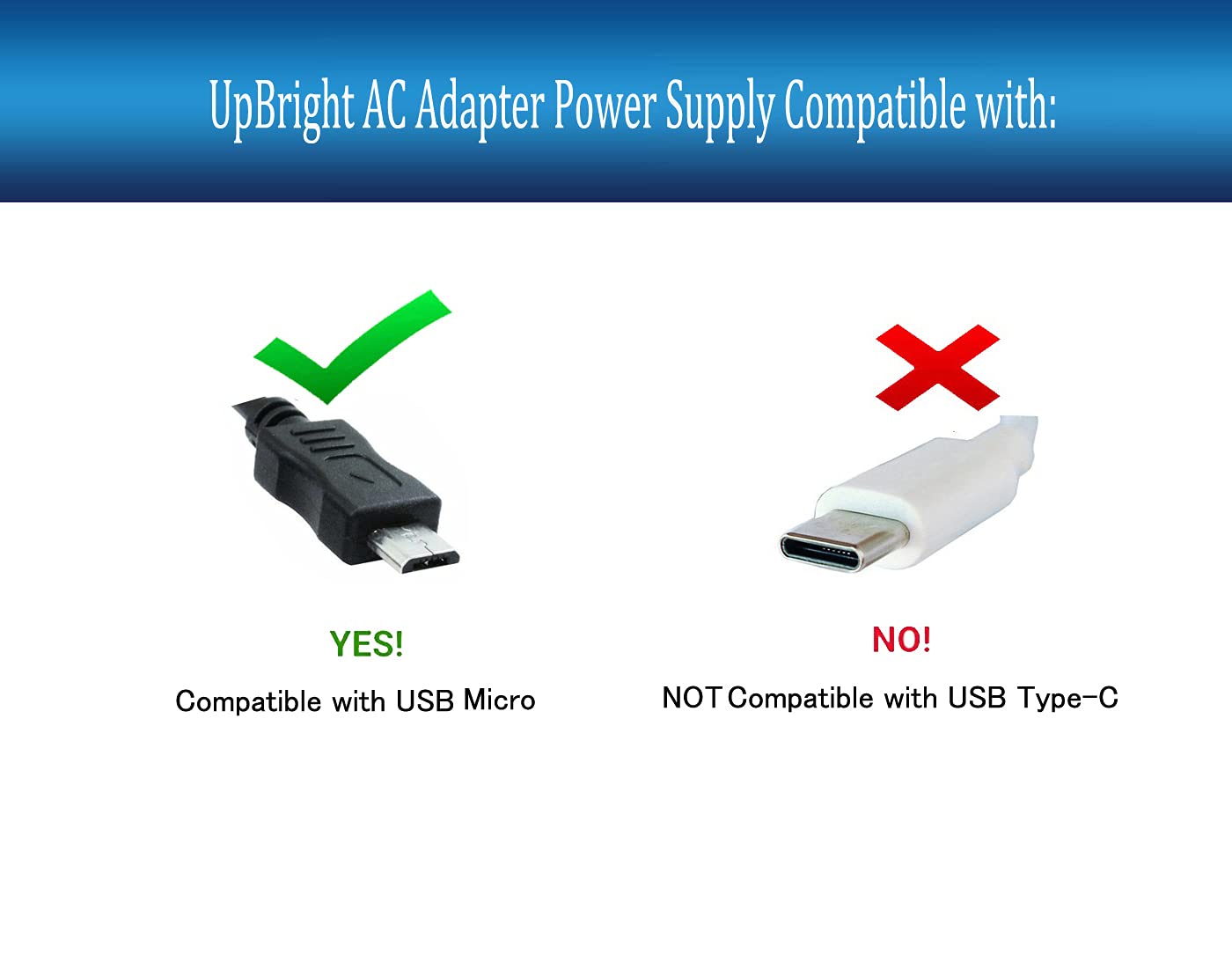 UpBright Micro USB Charging Cable 5V DC Charger Power Cord Compatible with BlueParrott B350-XT B450-XT S450-XT B350XT B 350 450 550 XT B550-XT Blue