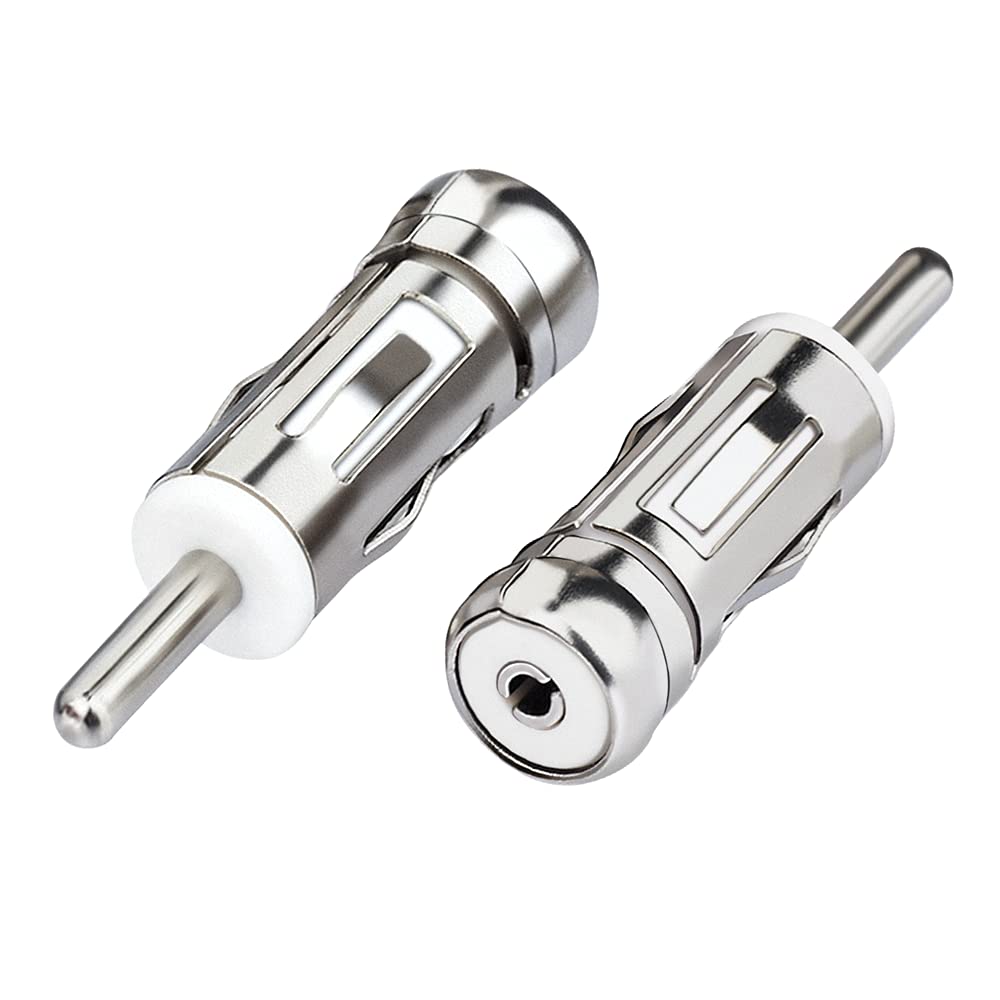 Bingfu Car Antenna Adapter Universal Car Stereo FM AM Radio Antenna Adapter Connector ISO to DIN Plug Connector (2-Pack) for Vehicle Audio Radio Head