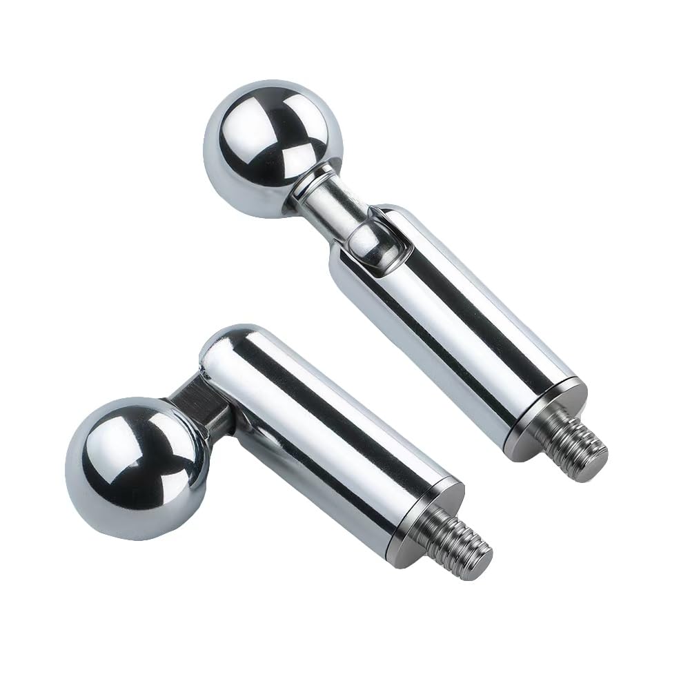 ThtRht 2 Pack 17mm Ball Head to 1/4''-20 Screw Thread Stud Heavy Duty Stainless Steel Super Clamp Mount Connector for Gopro Camera Tripod Phone Holder