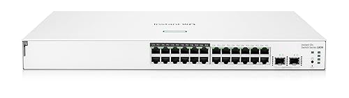 HPE Networking Instant On Switch Series 1830 24-Port Gb Smart-Managed Layer 2 Ethernet Switch with PoE | 24x 1G | 2X SFP | 12x CL4 PoE (195W) |