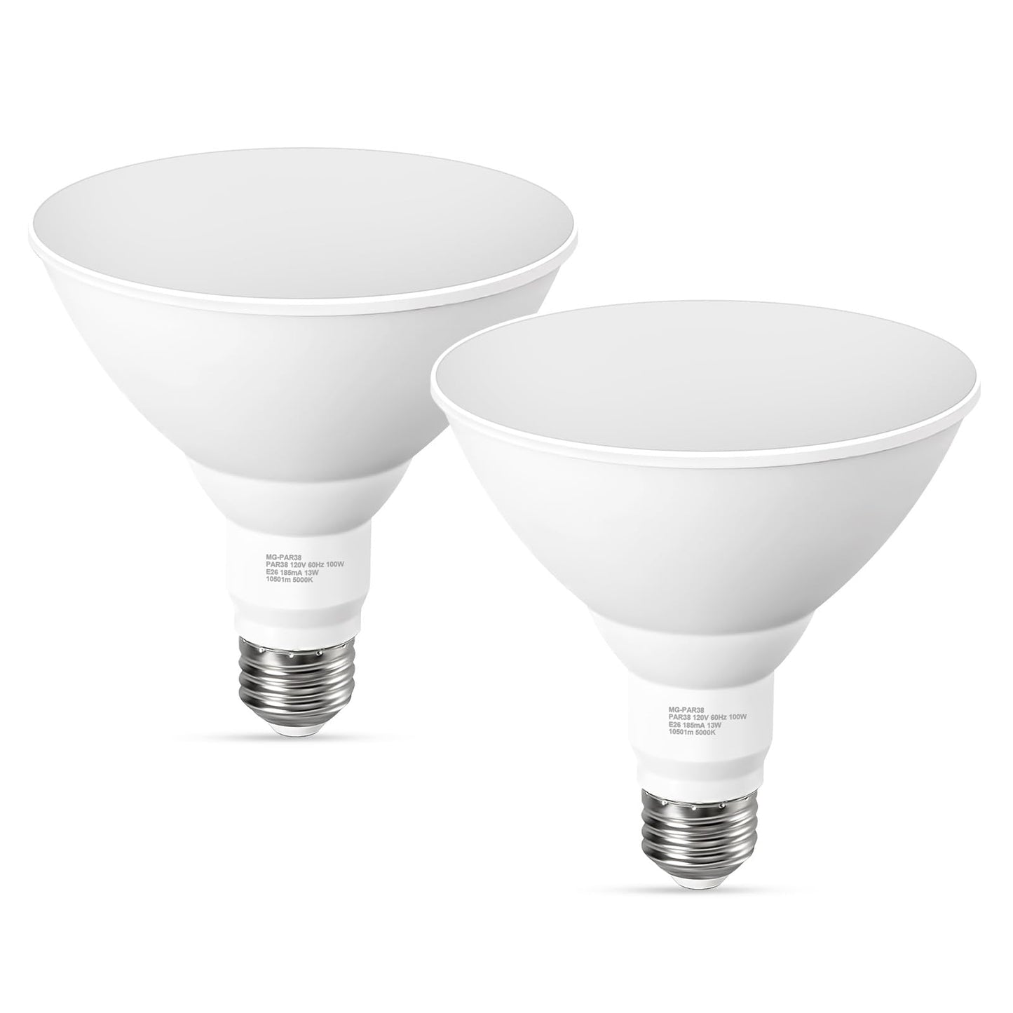 GvvooHome LED Flood Light Bulbs, PAR38 Outdoor Flood Light Bulb 5000K,13W 100W Equivalent, Daylight White LED Floodlight Dimmable, Waterproof