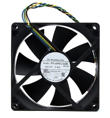 Case Cooling Fan for HP Elite 8100 8000 8200 8300 Pro 6000 6005 6200 6300 6305 DC 12V 0.40A 4-WIRE/4-PIN P/N:Foxconn PVA092G12H 580230-001 Size:92mm x
