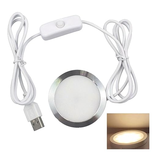 LED Spotlight with Switch Indoor Mini Ultra-Thin 5V USB 3M Adhesive Sticker Surface Mounted Under Counter Lighting Model Display Lamp Campus Desk