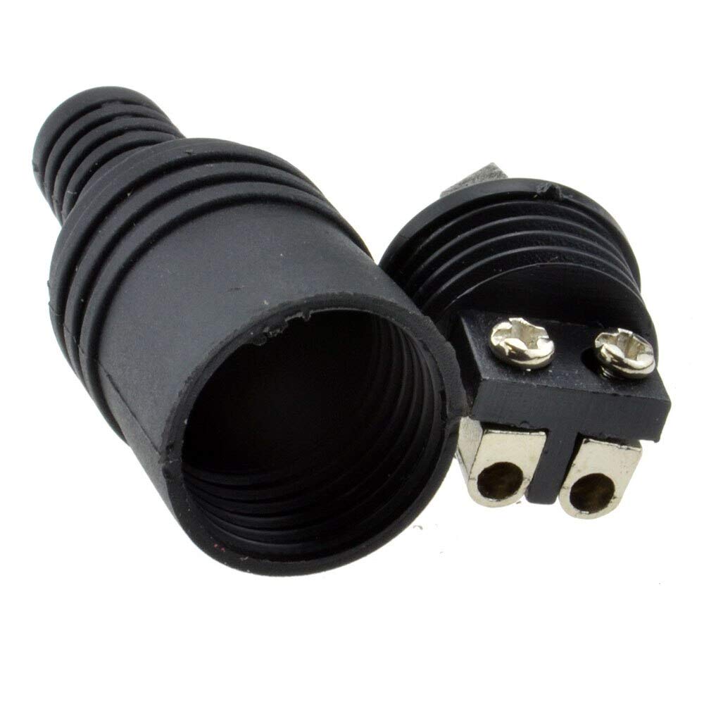 Calvas 2 Pin DIN Plug Speaker and HiFi Screw Terminals Connector 2 Pack Adapters - Line Connector, 2P