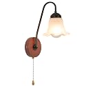 SHENGQINGTOP Vintage Pull Chain Wall Sconce Light with Switch Black Wall Lights Fixture Retro E26 Industrial Farmhouse Wall Lamp Hard Wired Sconces