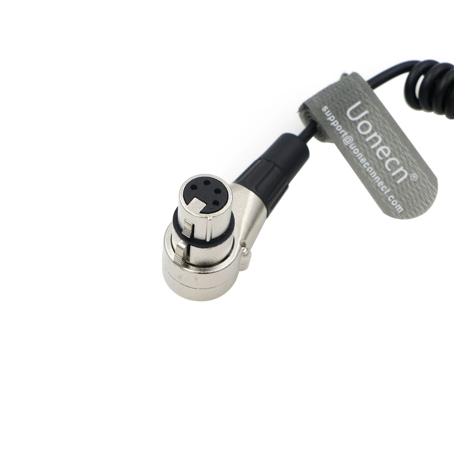 Uonecn for ARRI Alexa Camera Cable Right Angle 90 Degree XLR 4 Pin Female to D-tap Power Spring Cable for Supply Battery Adapter