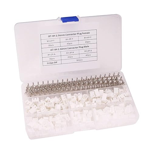 RFaha 560pcs JST-XH Connector Kit 2.54mm 2/3/4 Pin Female Header Plug JST XH Adapter Housing Cable Socket Male Female Crimp DIP Kit(XH#2-4)