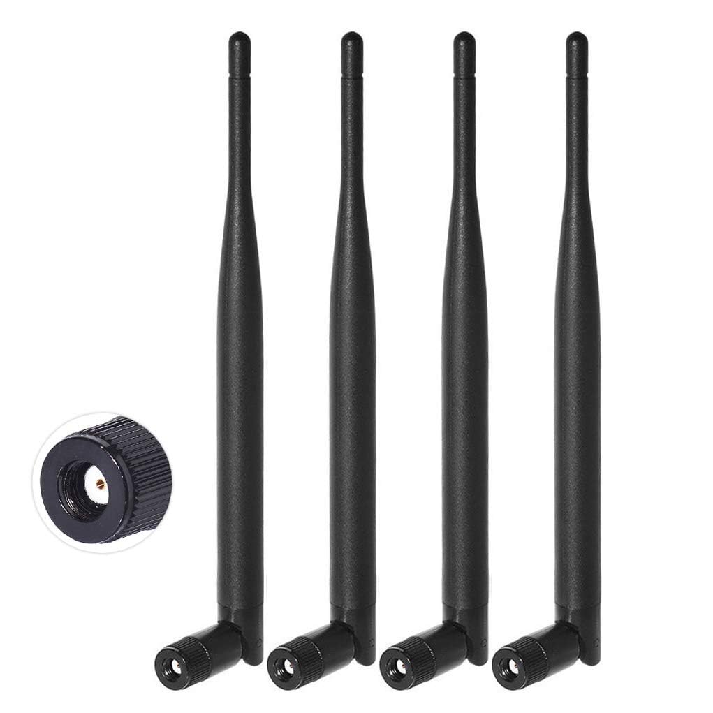 Bingfu Dual Band WiFi 2.4GHz 5GHz 5.8GHz 6dBi MIMO RP-SMA Male Antenna (4-Pack) for WiFi Router Wireless Network Card USB Adapter Security IP Camera