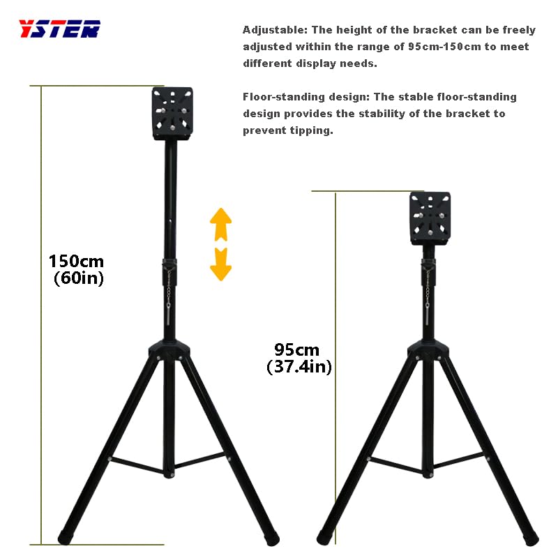 YSTEROKS 3D Holographic Fan Display Stand Adjustable Floor Stand for 4D Holographic Fan Display, Black Height and Angle Adjustable, Sturdy Support