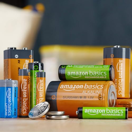 Amazon Basics 8-Pack Rechargeable AA NiMH Batteries, 2000 mAh, 1.2V, Recharge up to 1000x Times, Pre-Charged