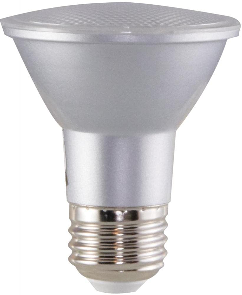 Satco S29401 Medium Base LED Light Bulb; Silver Housing; 120 Volts; 6.5 Watts; 520 Lumens; PAR20 Shape; E26 ANSI Base; 3000 CCT (Kelvin); Warm White