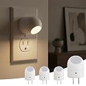 Mini LED Night Light Plug-in Smart Sensor Directional Lamp with 360° Rotating Head Auto Dusk to Dawn Lighting Energy Saving Pet Friendly Wall Light