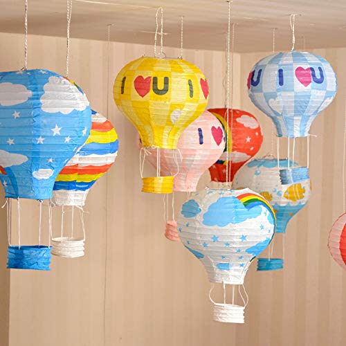 8 Pack Hanging Rainbow Hot Air Balloon, Paper Lanterns for Wedding Birthday Engagement Anniversary Christmas Party Decorations (Love)