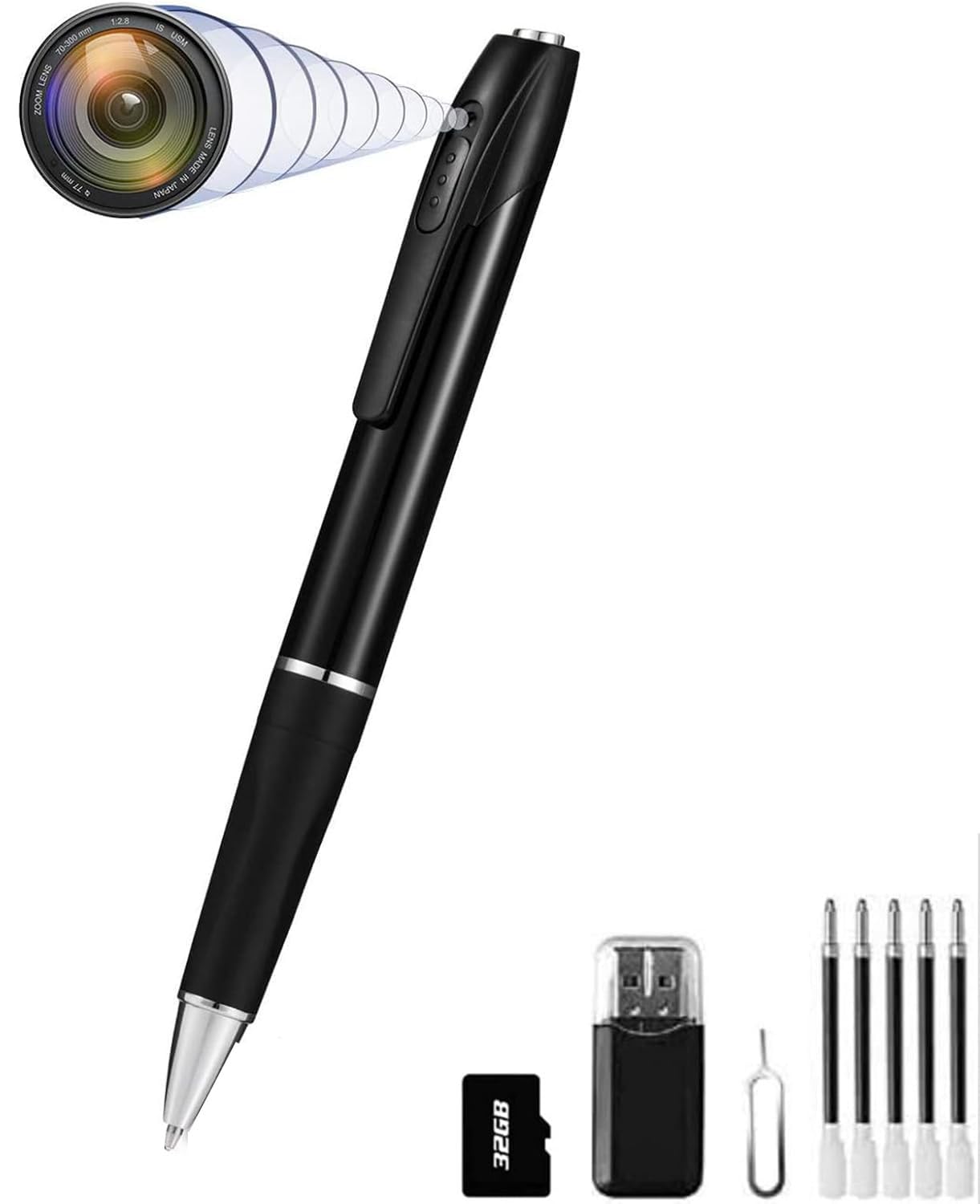 DUVIX Mini Camera Small 1080P Portable Security 32GB Cam Pen | Home Security Mini Nanny Camera