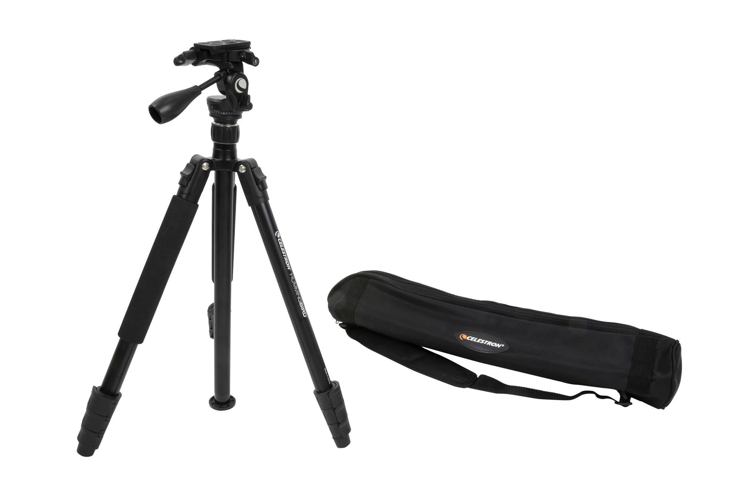 Celestron 82051 Hummingbird Fast Action Pan Tilt Head Tripod for a Spotting Scope, Binocular or Camera, Black