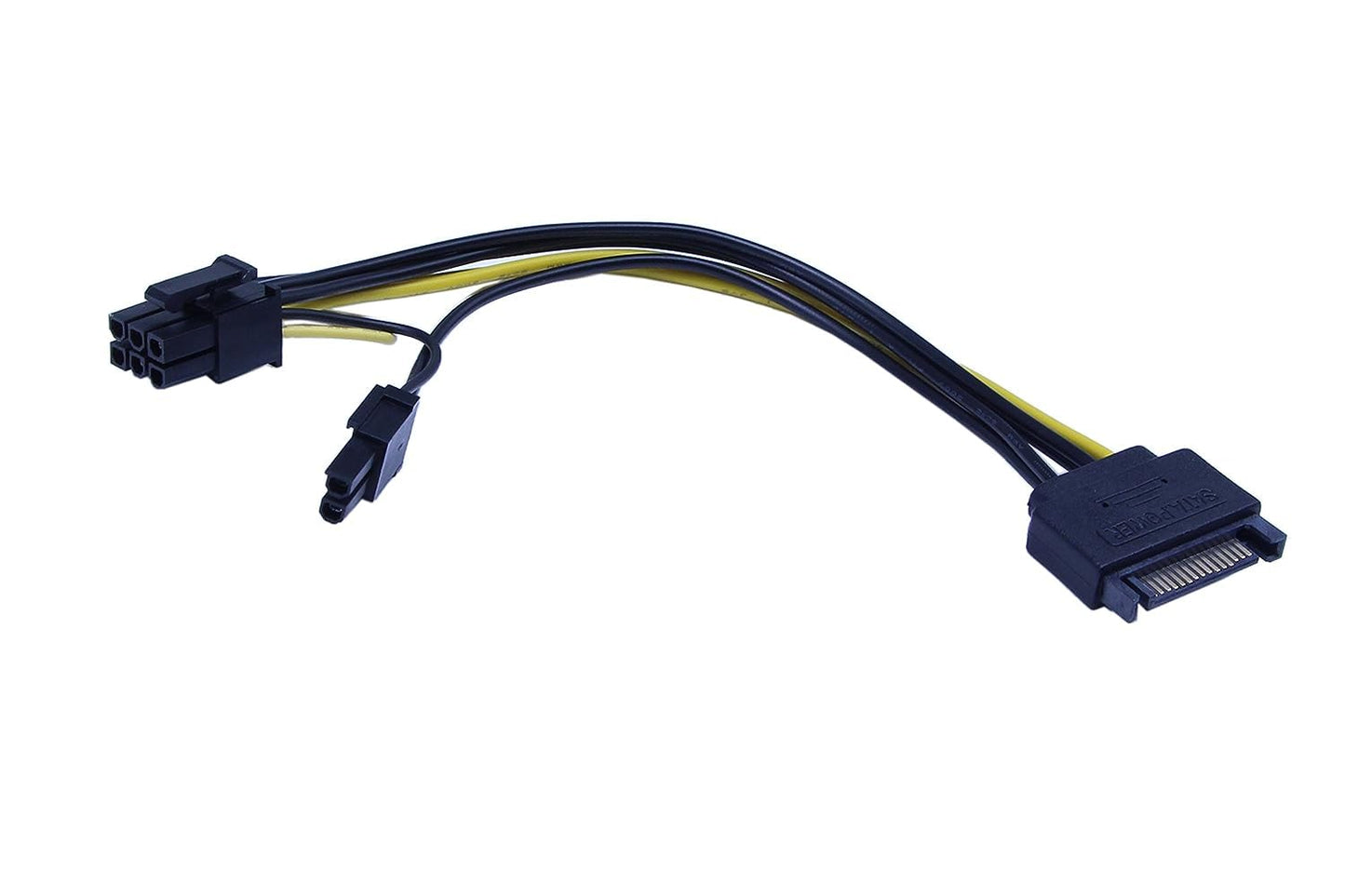 zdyCGTime 2 Pack 15-Pin SATA Male to 8 Pin (6+2 Pin) PCI-Express Female Video Card Power Adapter Cable (6+2Pin) 8 Pin PCI-E Female to Male SATA