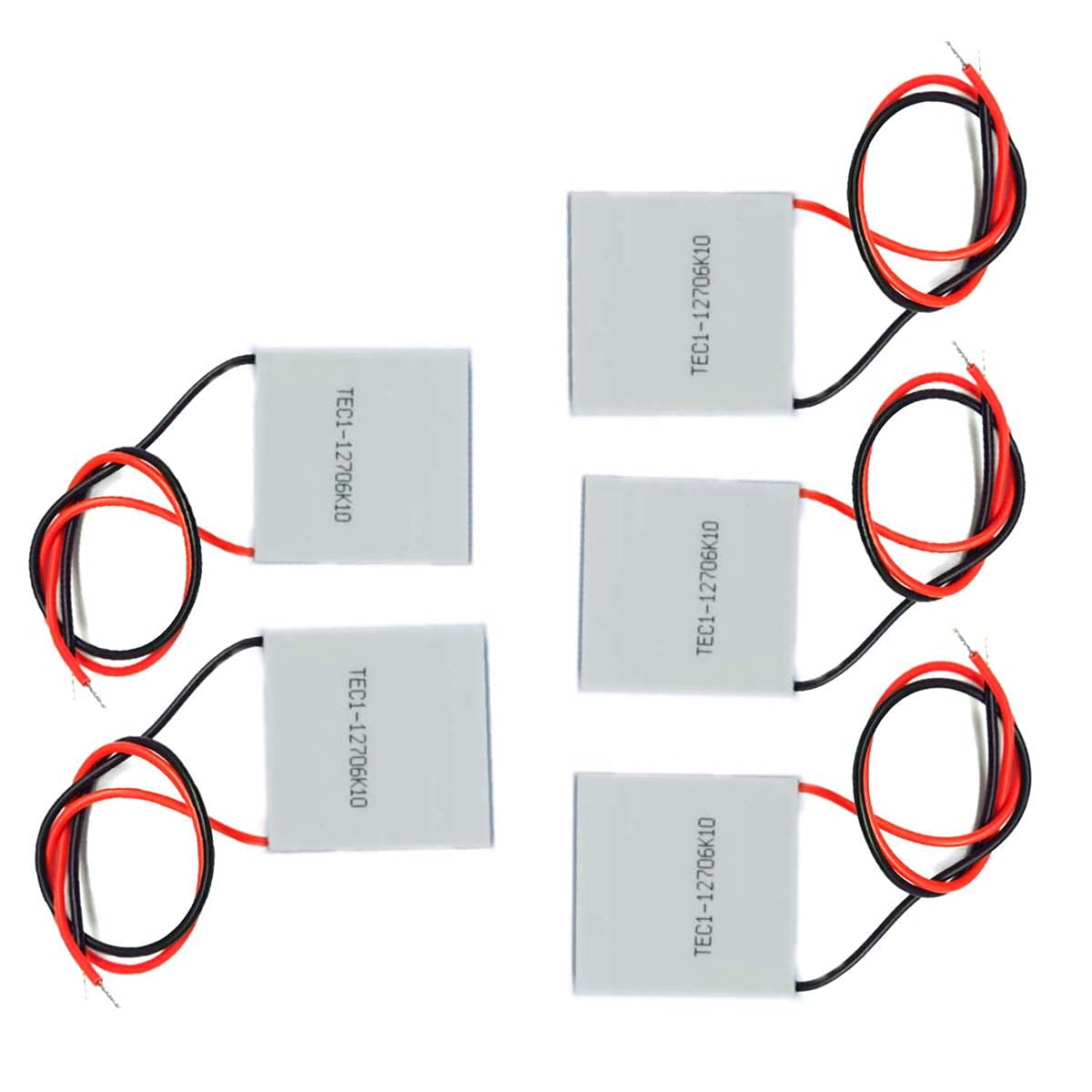 Kiro&Seeu 5pcs TEC1-12706 Heatsink Semiconductor Refrigeration Tablets 5.8A 12 Volt 60W Watt Thermoelectric Cooler Cooling Peltier Plate Module