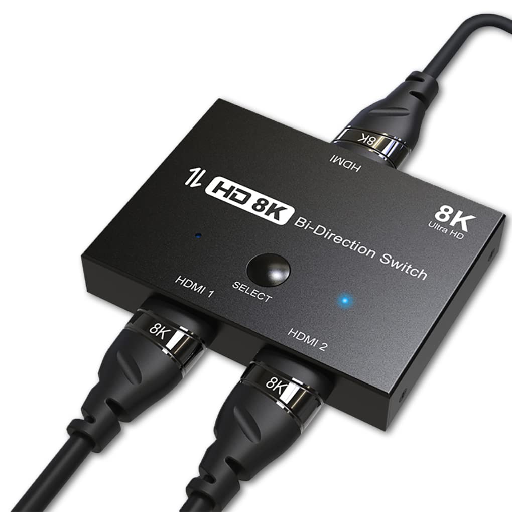 Wedorat PS5 Switch Converter Adapter 2.1 Ultra HD 8K High Speed 48Gbps Directional HDMI Switcher Only 2 in 1out 8K@60Hz 4K@120Hz Converter Compatible