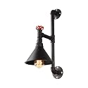 Industrial Rustic Vintage Pipe Wall Sconce - LITFAD Steampunk Pipe Edison Wall Light LED Wall Lamp Mounted Lighting Fixture with Cone Shade Rust