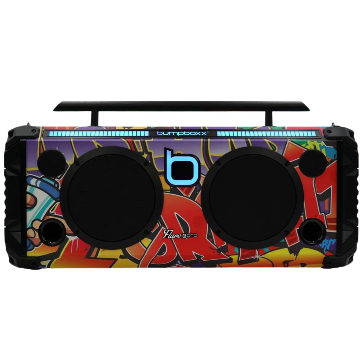 Bumpboxx Bluetooth Portable Speaker Boombox Flare8 Pro NYC Graffiti | Retro Boombox with Bluetooth Speaker | Rechargeable Lithium Battery | Includes 2