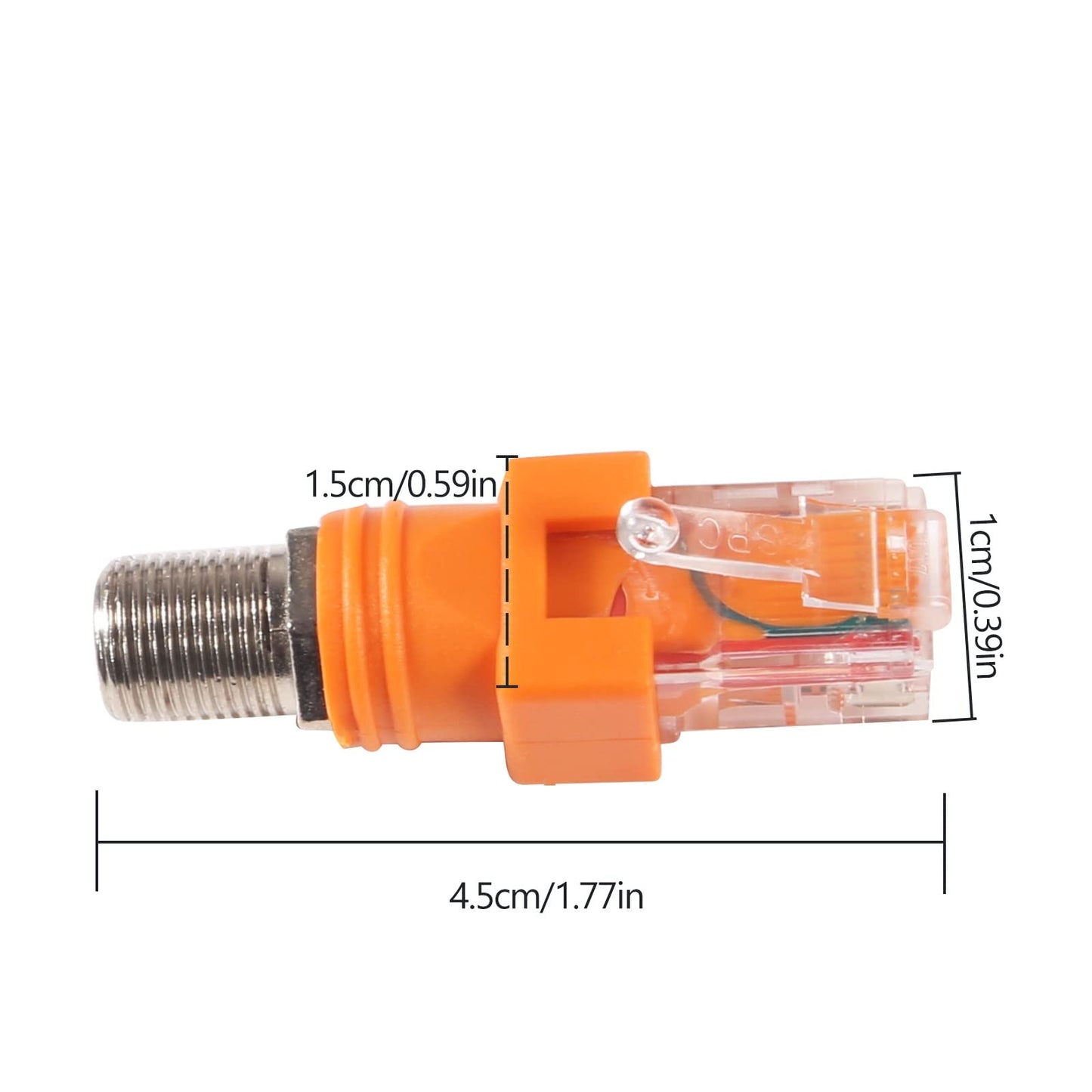 Coliao 6pcs RF to RJ45 Converter Adapter, F Female to RJ45 Male Coaxial Barrel Coupler, Coaxial to Ethernet Adapter